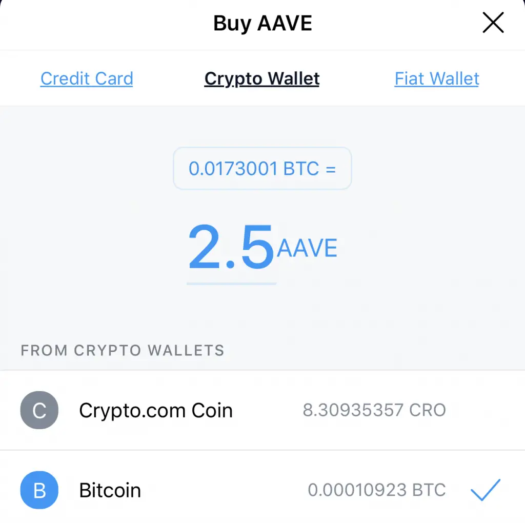 Crypto.com Crypto Wallet Use To Buy AAVE