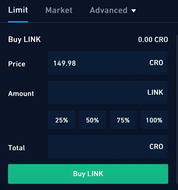 Crypto.com Exchange Buy LINK From CRO
