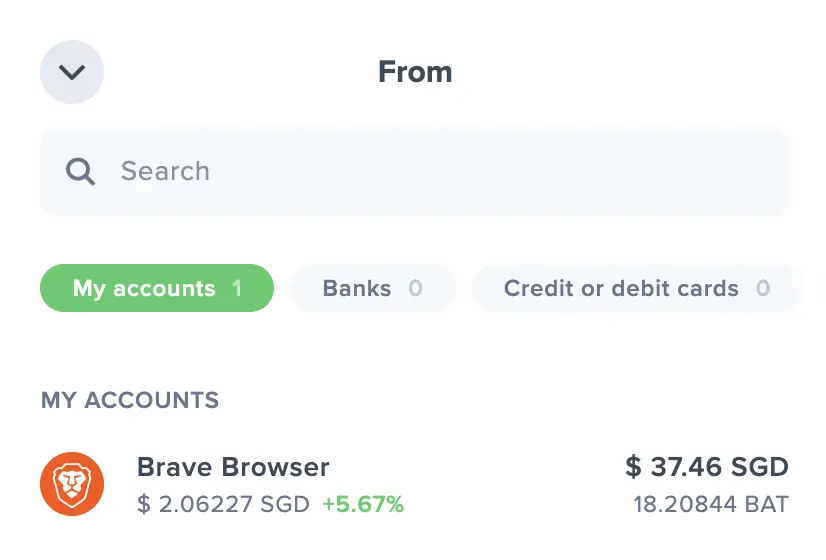 Uphold Select Brave Browser Wallet