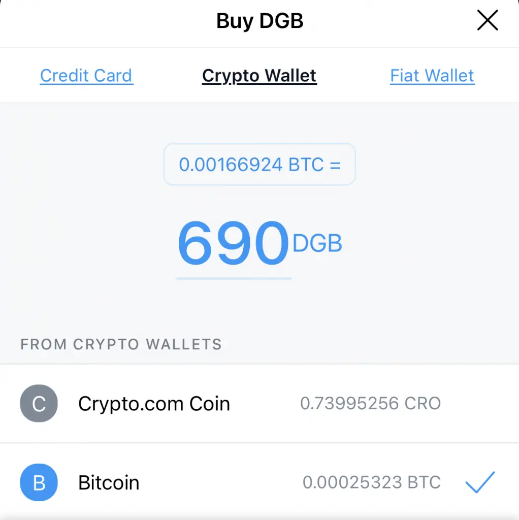 Crypto.com App Buy DGB Crypto Wallet