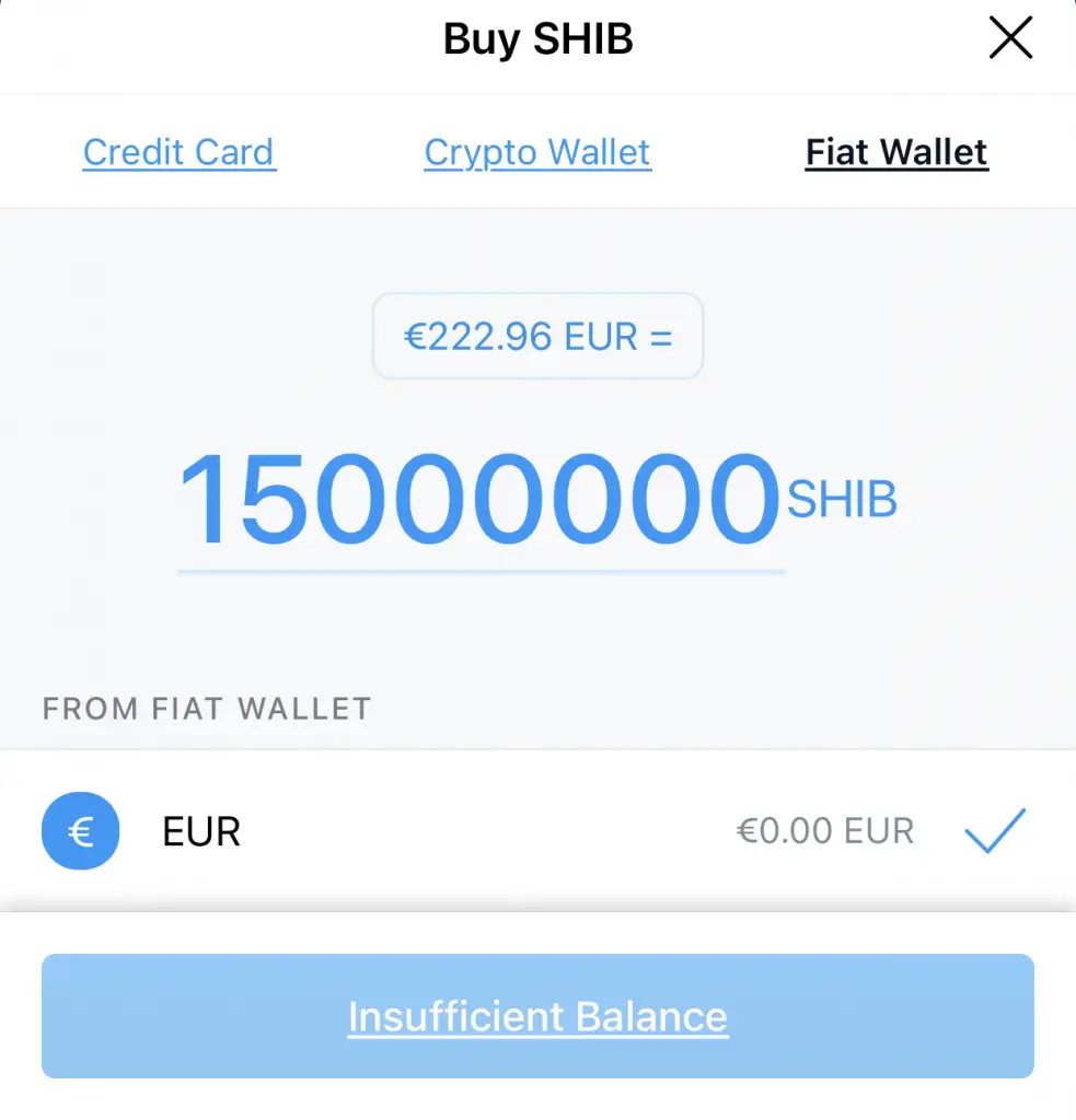 Crypto.com App Buy SHIB Fiat Wallet
