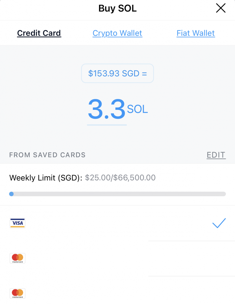 Crypto.com App Buy SOL Credit Card
