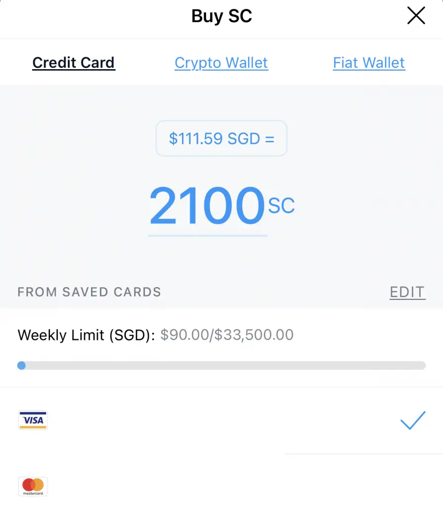Crypto.com App Buy Siacoin Credit Card