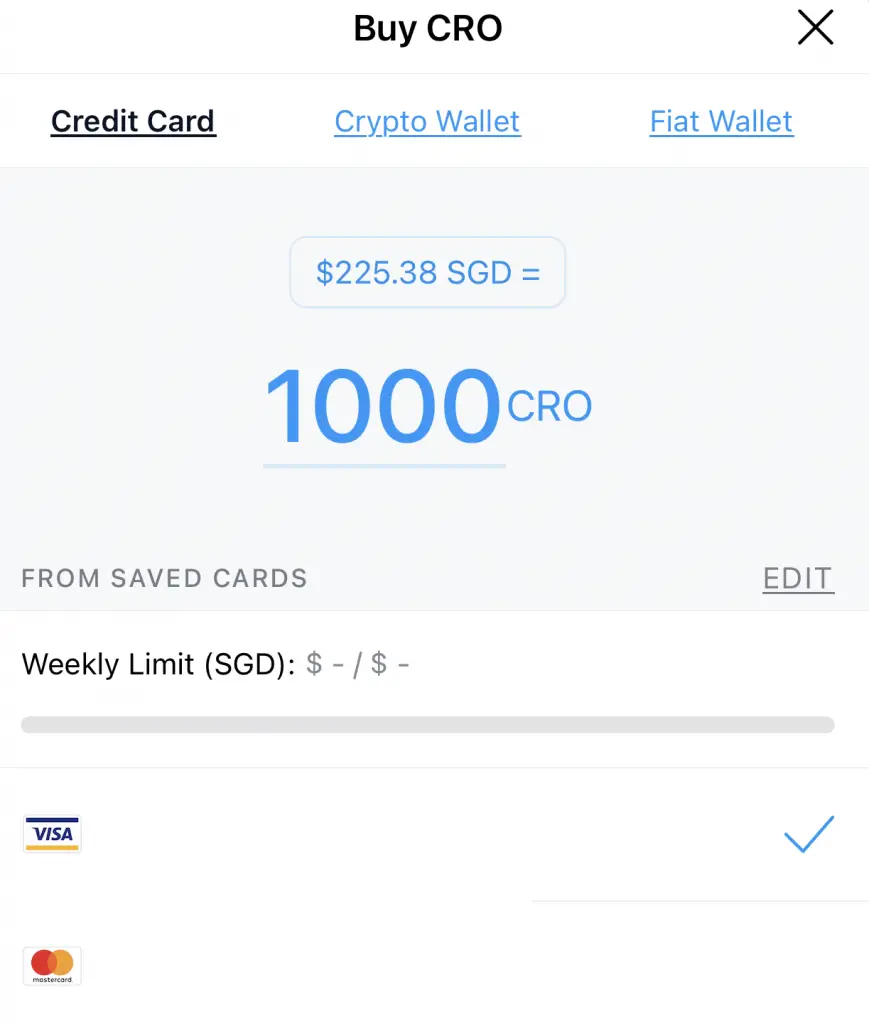 Crypto.com Buy CRO Credit Card