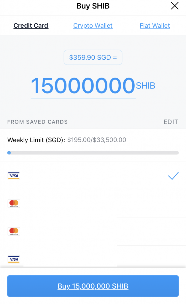 Crypto.com Buy SHIB Credit Card