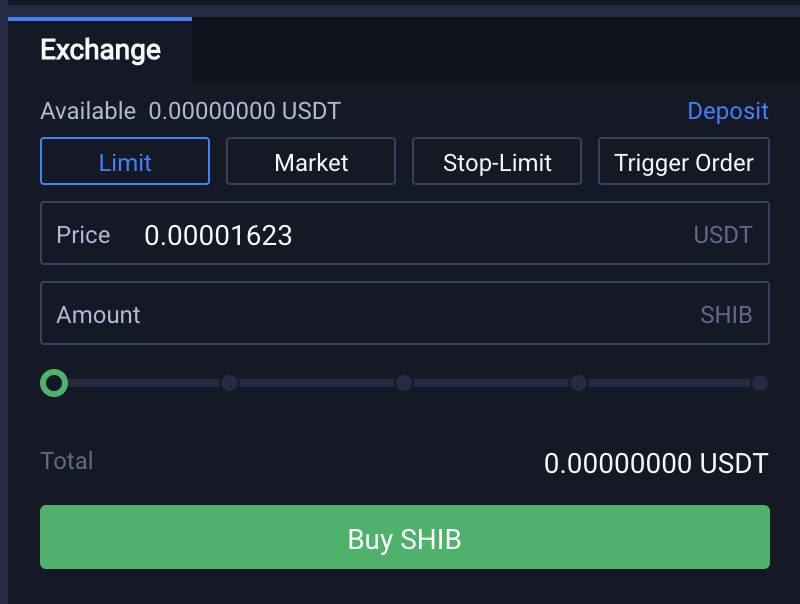 Huobi Buy SHIB From USDT