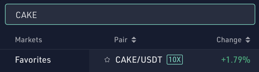 KuCoin CAKE Trading Pair