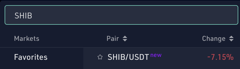 KuCoin SHIB Trading Pair