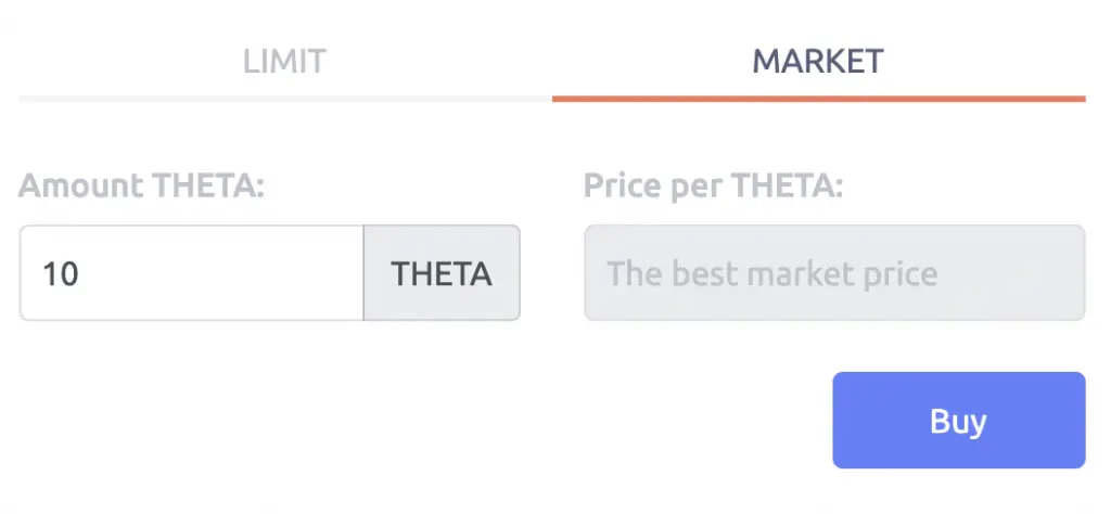 Tokenize THETA Market Order