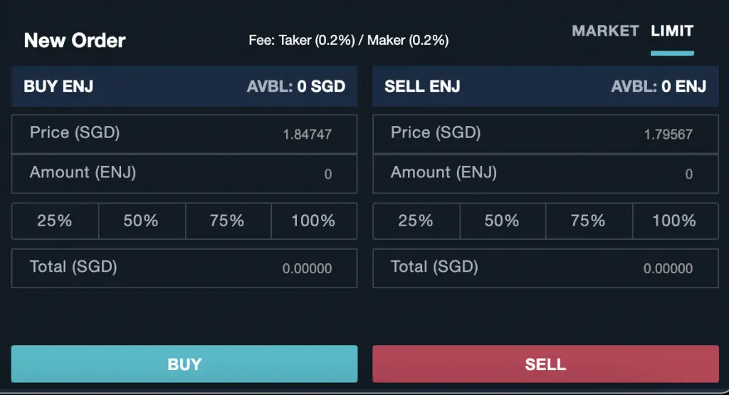 Zipmex Buy ENJ From SGD