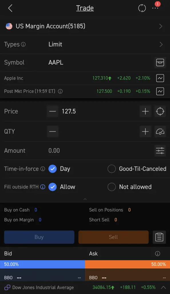 moomoo Apple Stock Trading Page May 2021