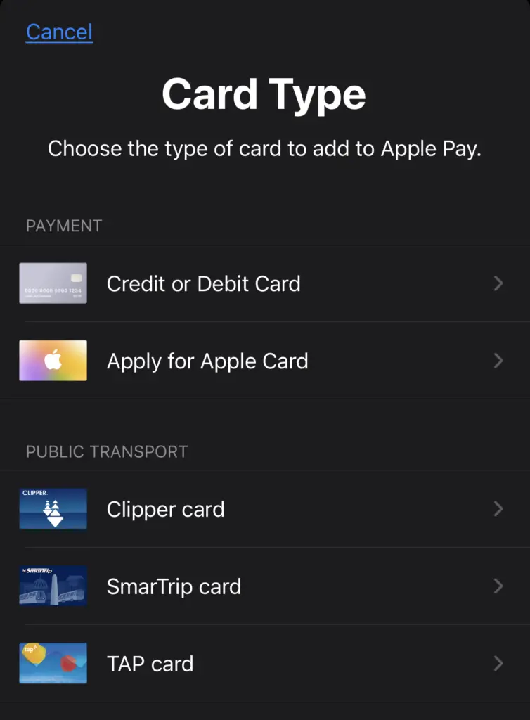 Apple Wallet Add Card