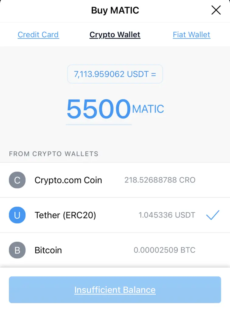 Crypto.com App BuY MATIC Crypto Wallet 2