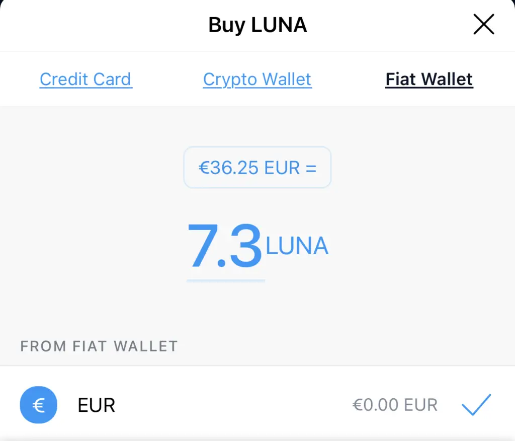 Crypto.com App Buy LUNA Fiat Wallet