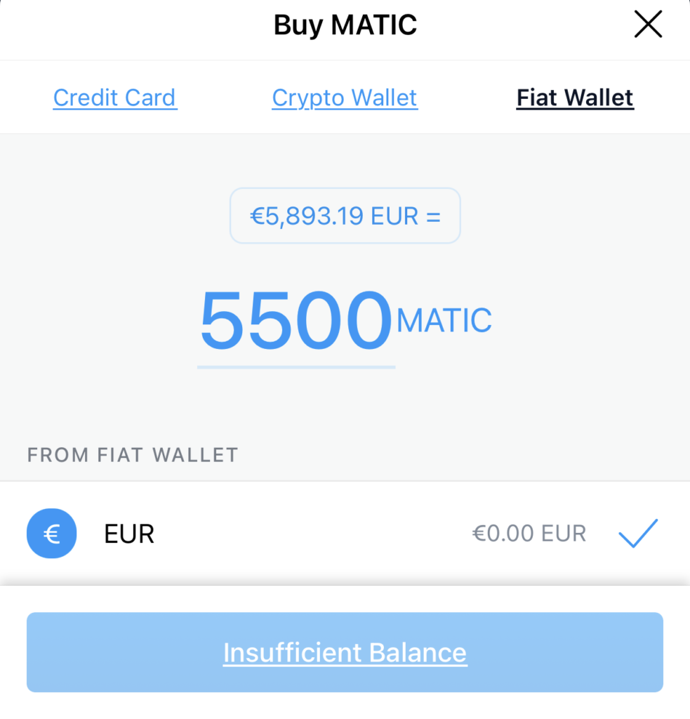 Crypto.com App Buy MATIC Fiat Wallet