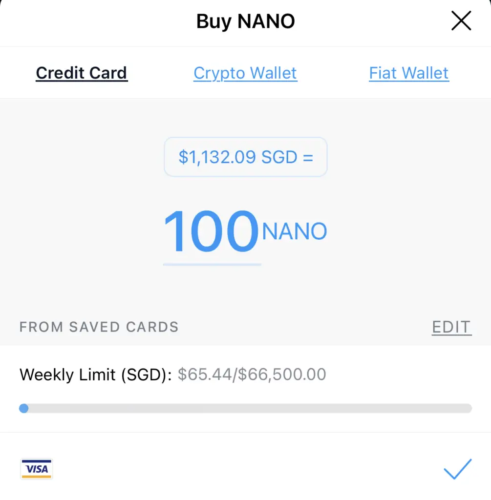 Crypto.com App Buy NANO Credit Card