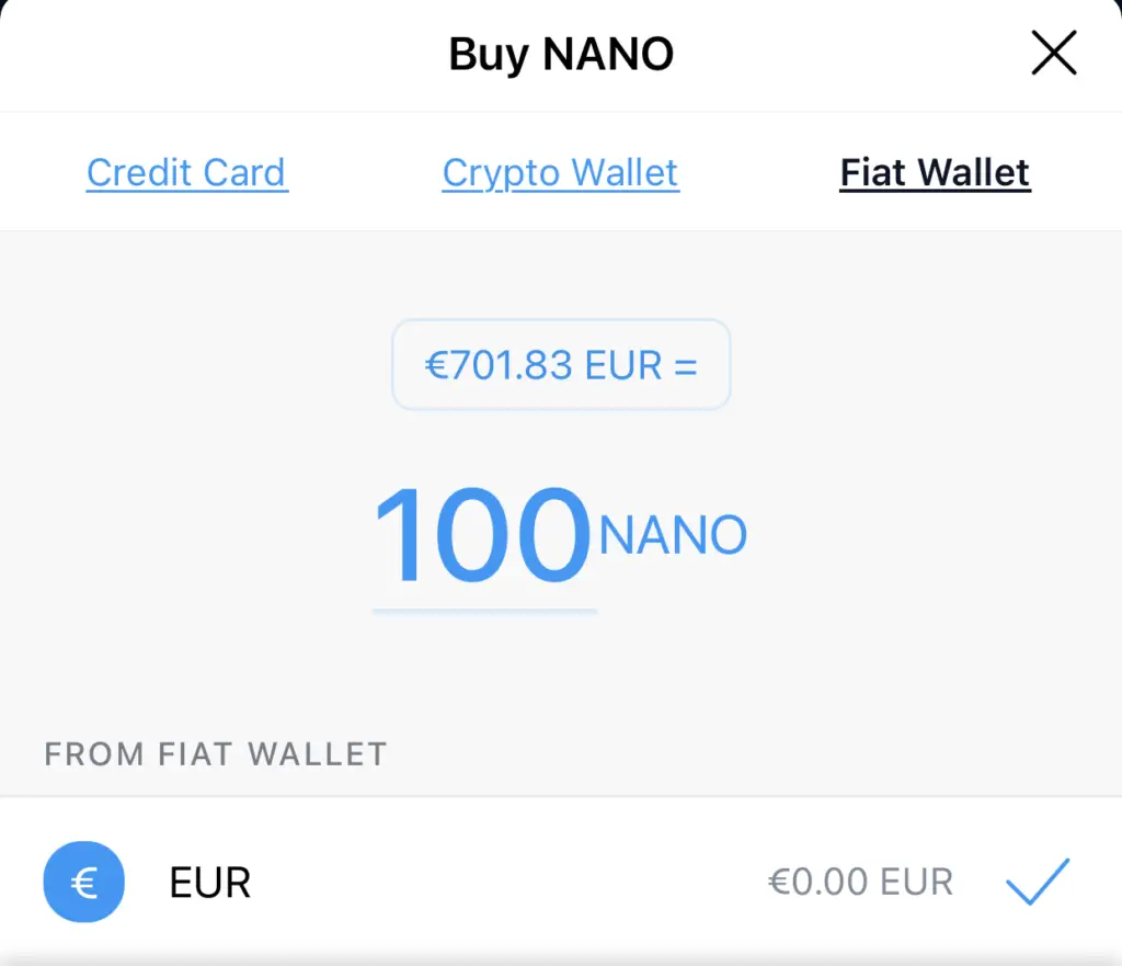Crypto.com App Buy NANO Fiat Wallet