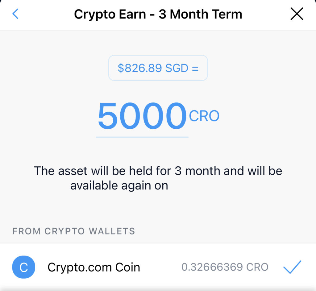 Crypto.com Earn Stake CRO