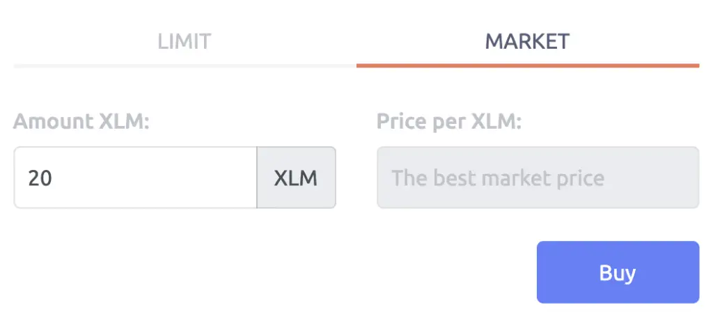Tokenize Buy XLM From SGD Market Order