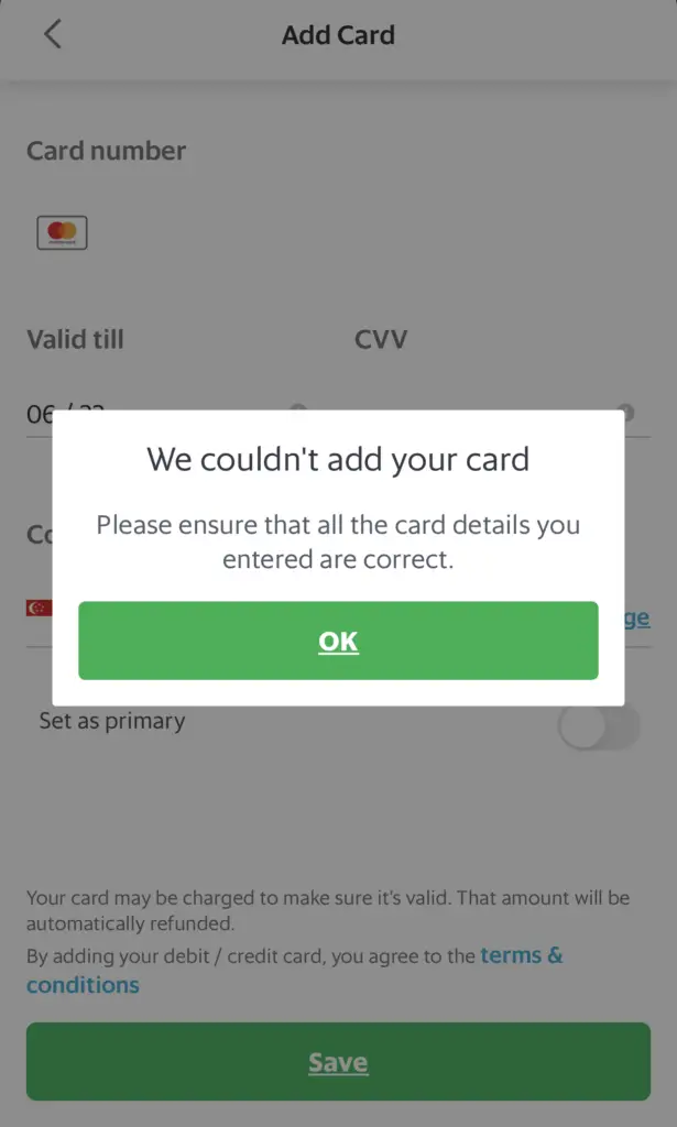 YouTrip Cannot Add To GrabPay Wallet