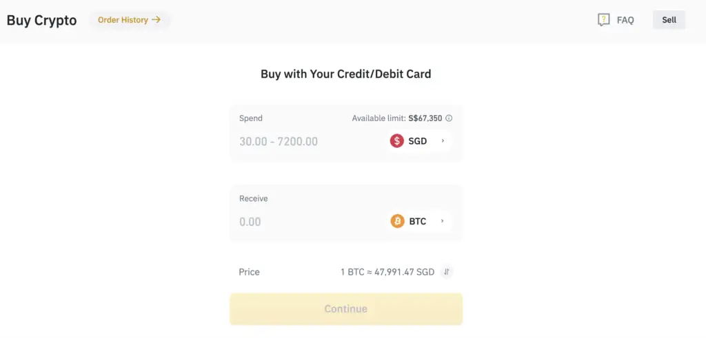 Binance Buy Crypto From SGD Credit Card