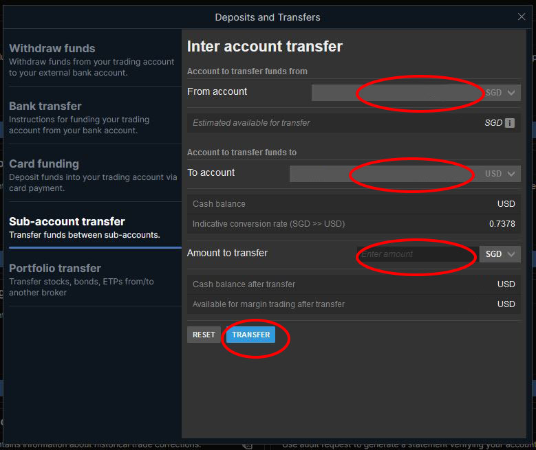 saxo go desktop sub account transfer submit