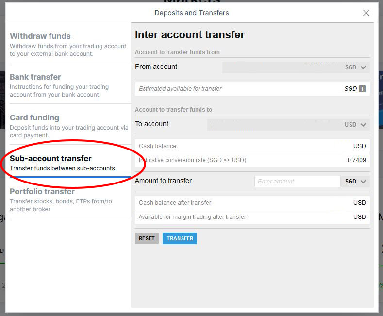 saxo investor desktop sub account transfer select