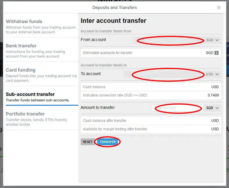 saxo investor desktop sub account transfer submit