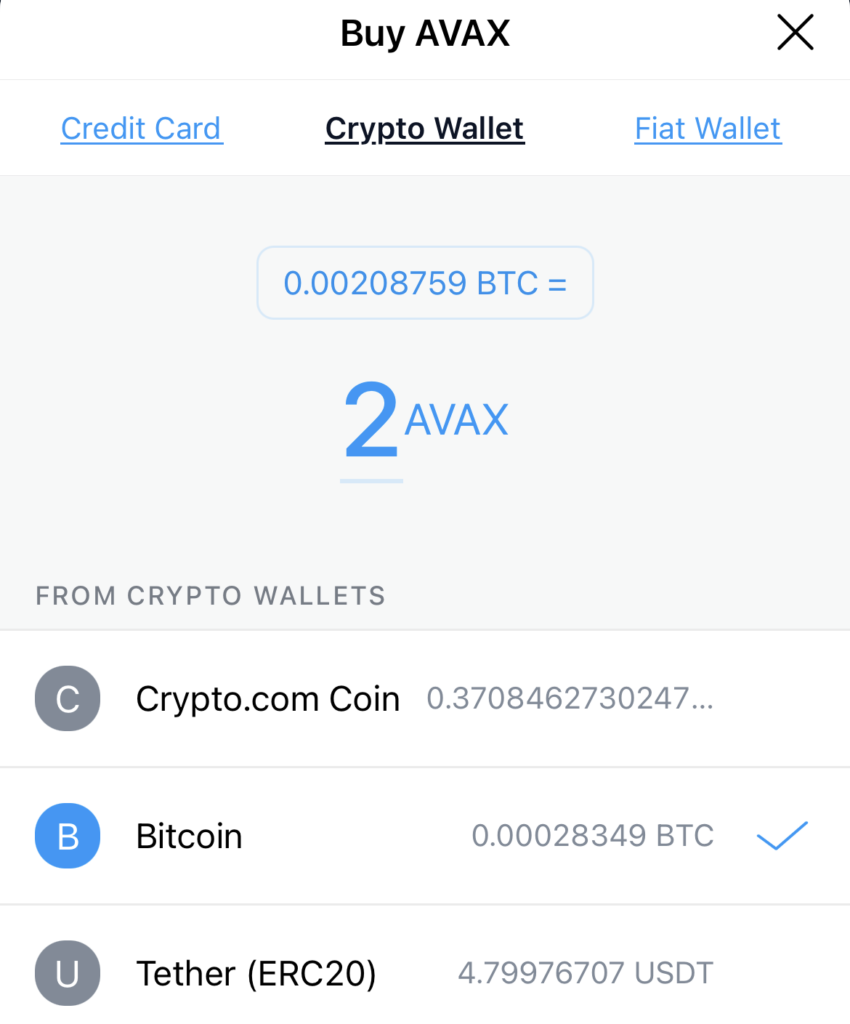Crypto.com AVAX Crypto Wallet