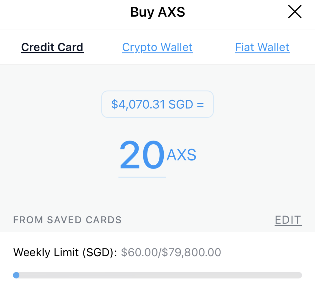 Crypto.com AXS Credit Card