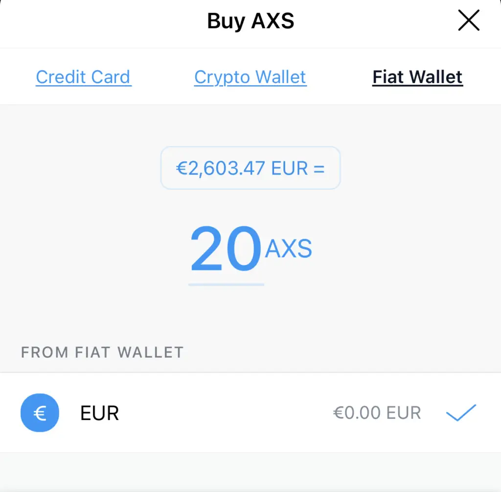 Crypto.com AXS Fiat