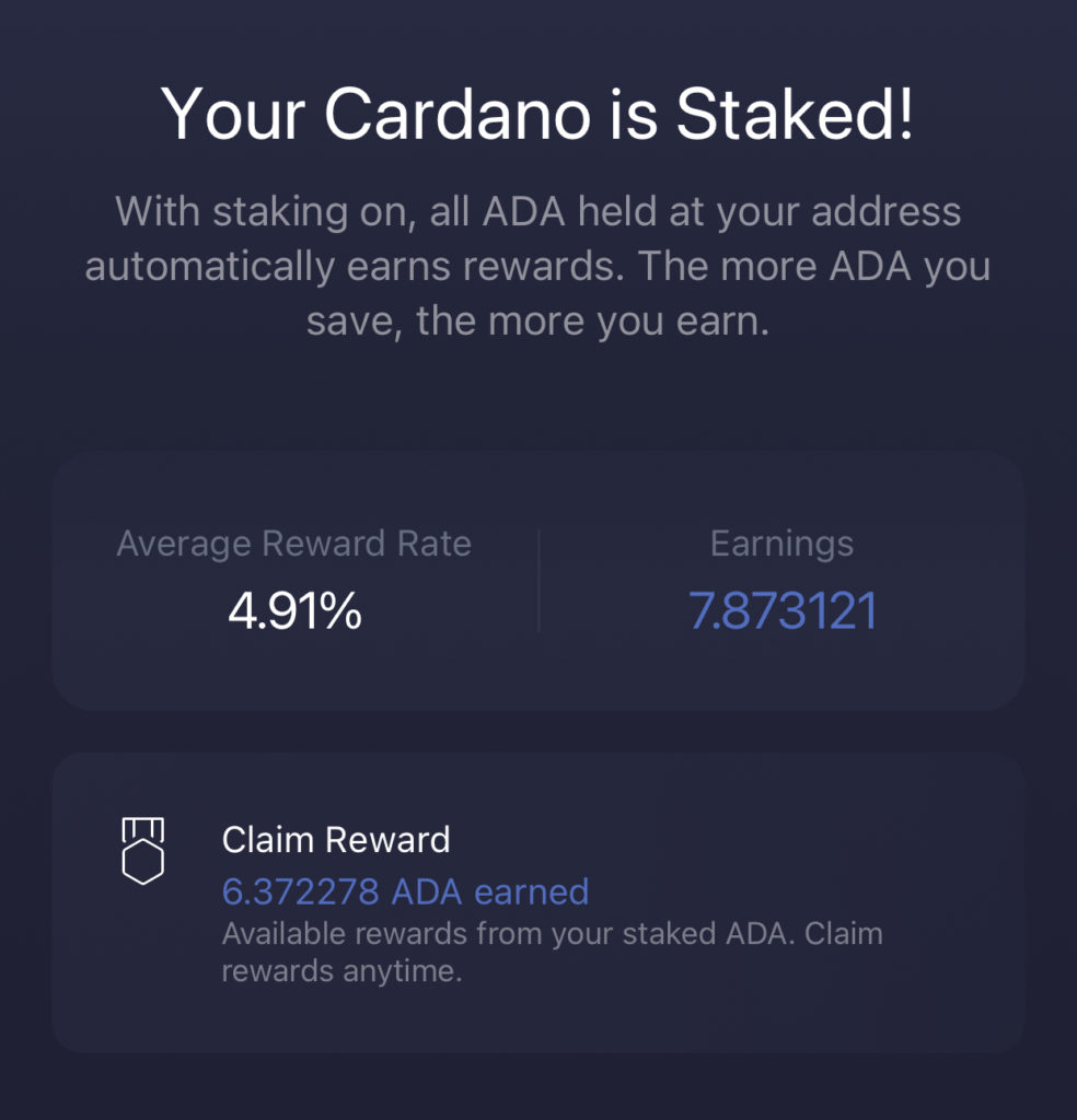 Exodus Wallet Stake Cardano Claim Rewards