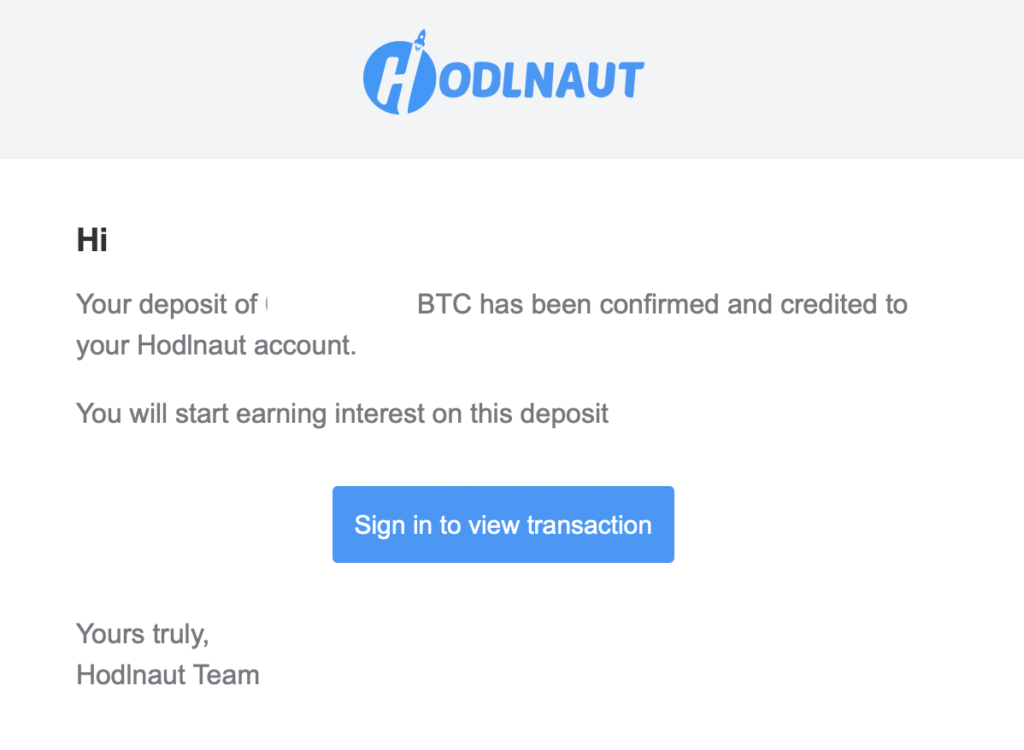 Hodlnaut Deposit Confirmed