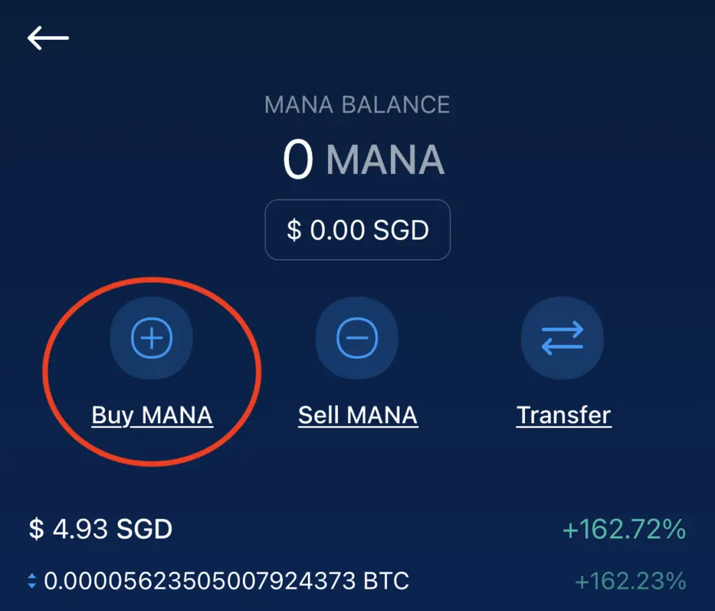 MANA Crypto.com Buy