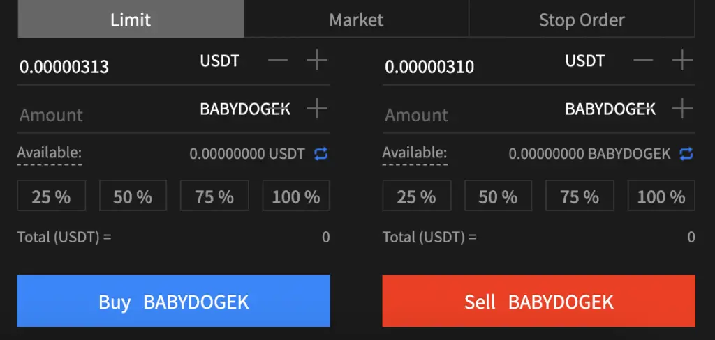 AAX Buy BABYDOGEK