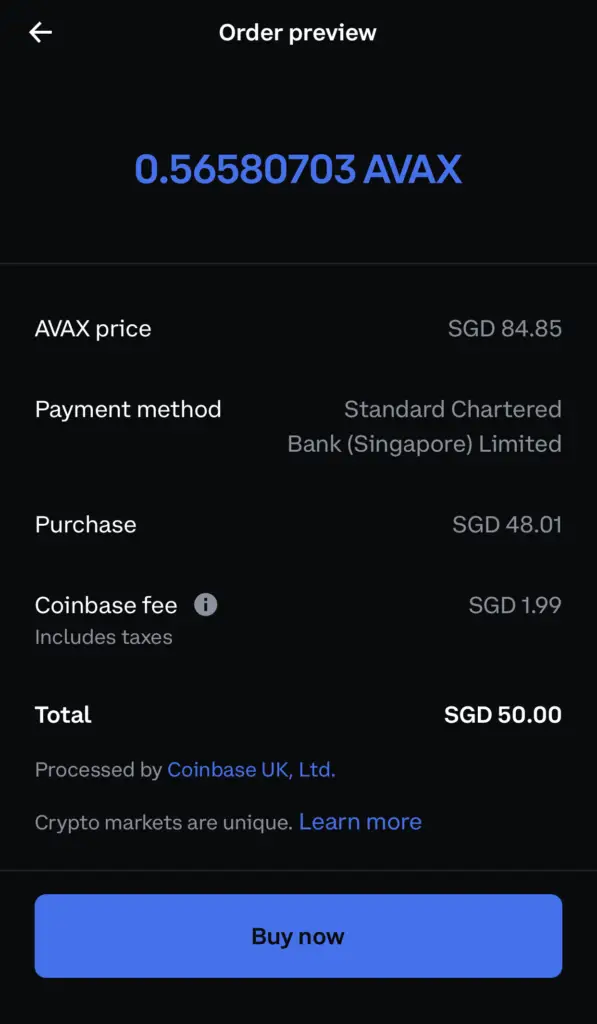 AVAX Coinbase Buy