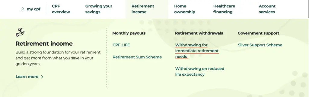 CPF Retirement Income Tab