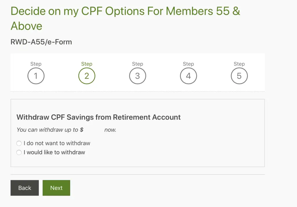 CPF Withdraw from Retirement Account