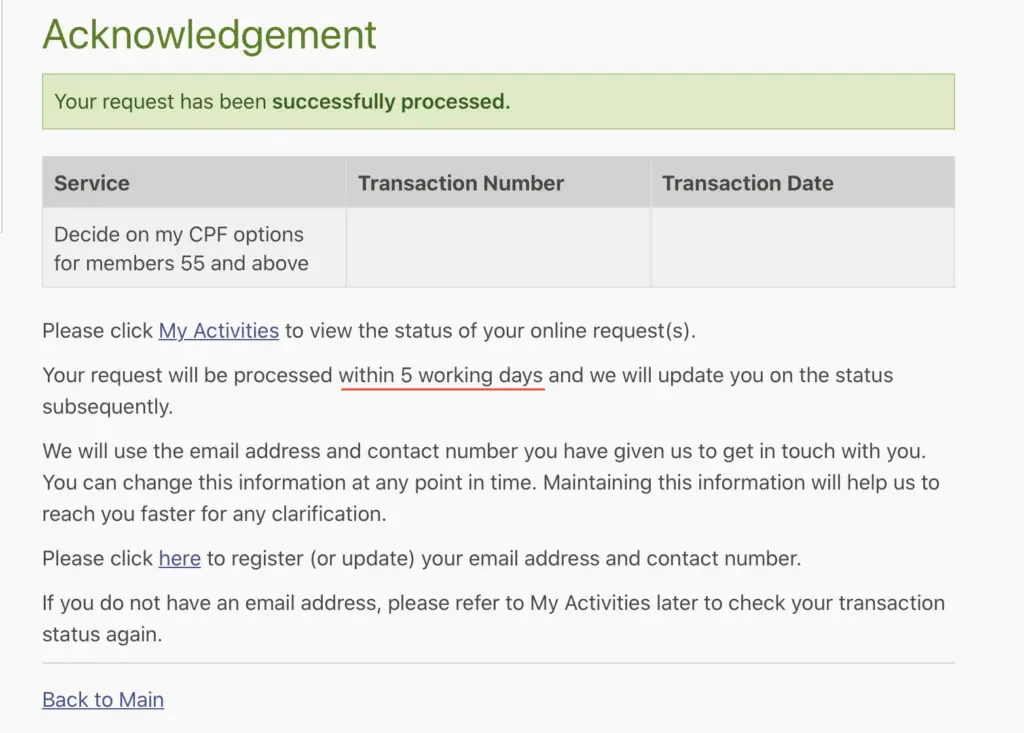 CPF Withdrawal Transaction Confirmed