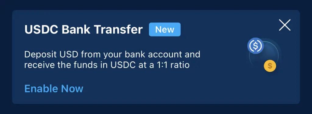 Crypto.com App USDC Bank Transfer