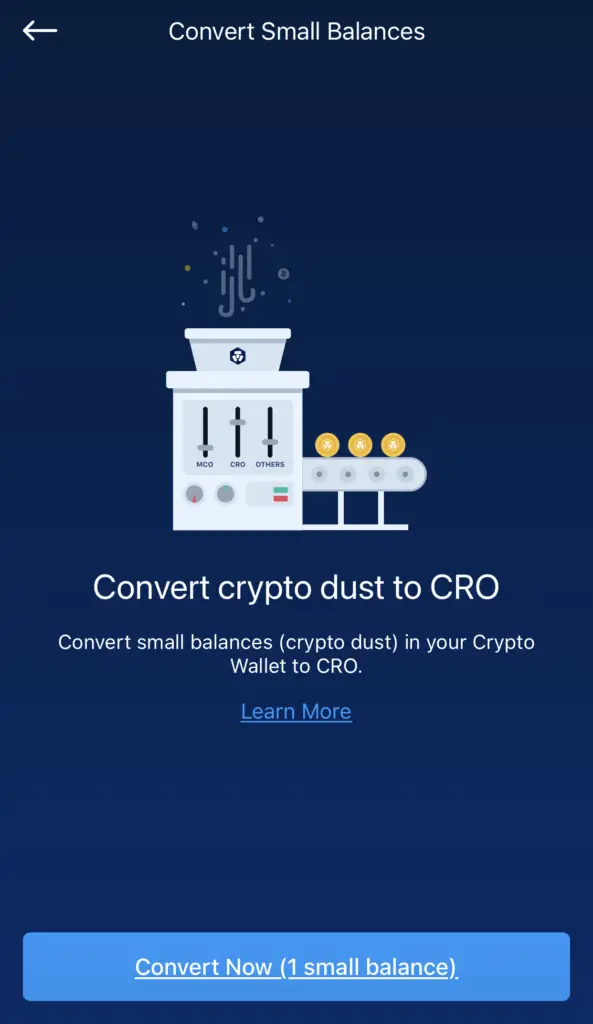 Crypto.com Convert Dust 2