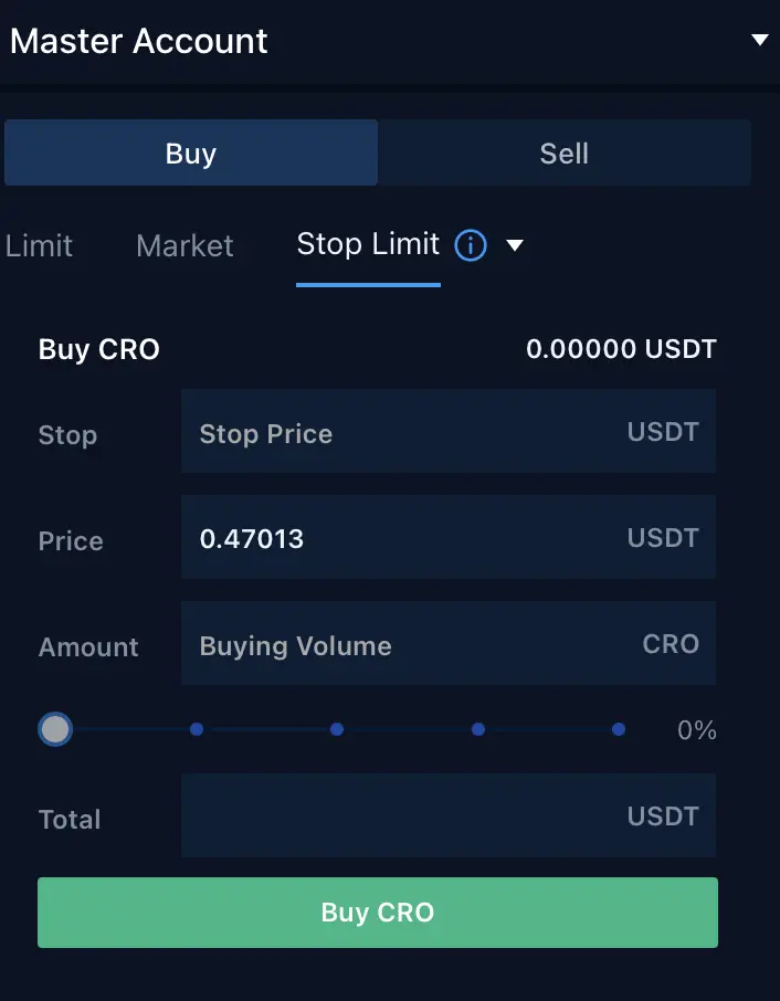Crypto.com Exchange USDT Trading Pair Trade
