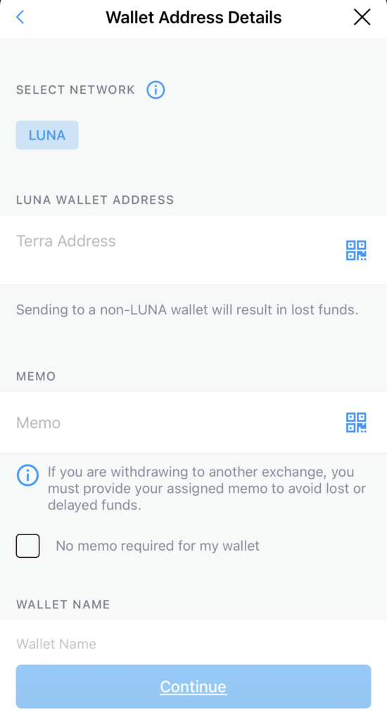 Crypto.com Withdraw LUNA To Wallet Address