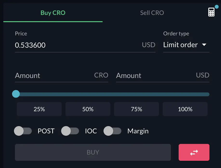 FTX Buy CRO USD
