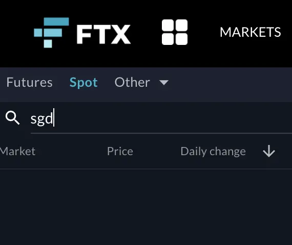 FTX SGD Trading Pairs