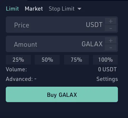 KuCoin Buy GALAX