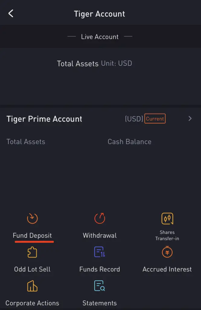 Tiger Broker Fund Deposit