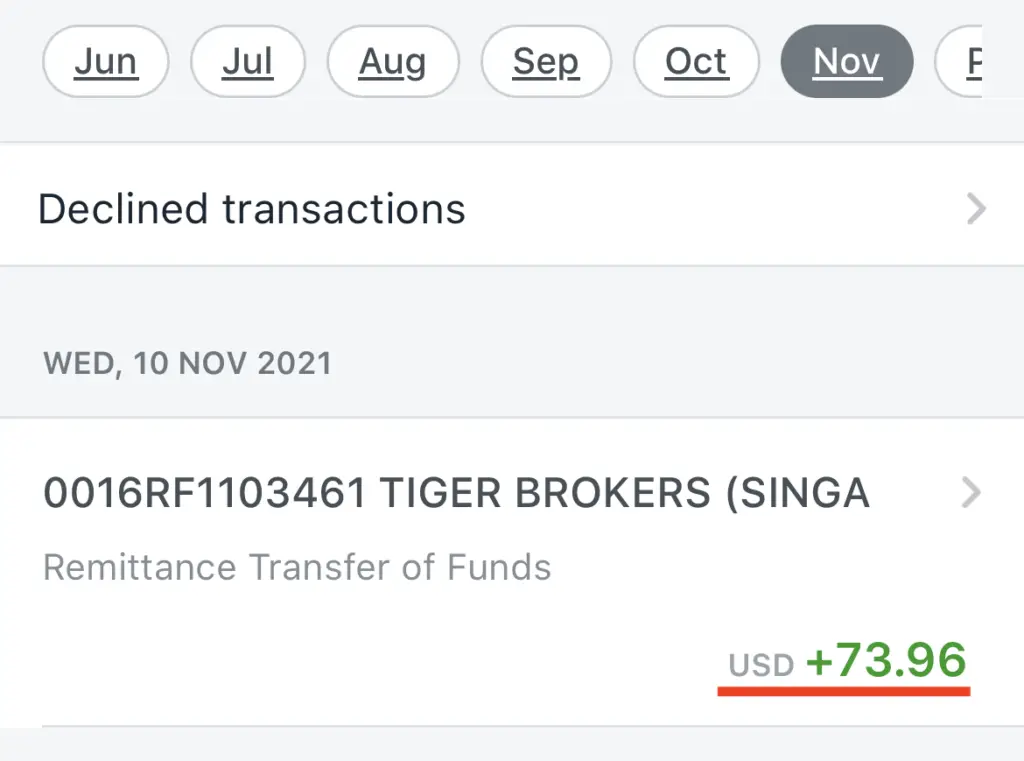 Tiger Broker Receive USD In Multiplier