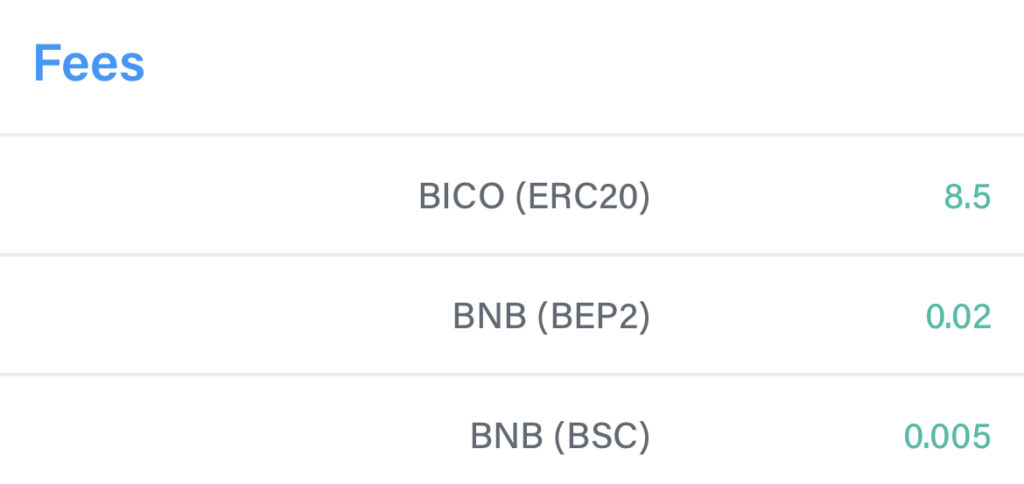 BNB Withdrawal Fee Crypto.com