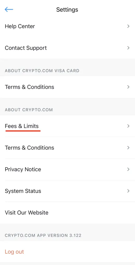 Crypto.com App Fees and Limits